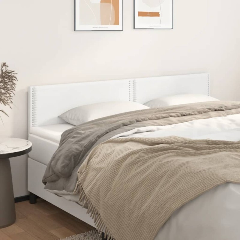 Cabeceira de cama 2 pcs couro artificial 90x5x78/88 cm branco-Cabeceiras e estribos de camas-Home Retail