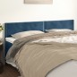 Cabeceira de cama 2 pcs veludo 100x5x78/88 cm azul-escuro