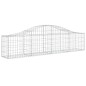 Cestos gabião arqueados 2 pcs 200x30x40/60 cm ferro galvanizado