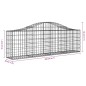 Cestos gabião arqueados 4 pcs 200x30x60/80 cm ferro galvanizado