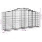 Cestos gabião arqueados 14pcs 200x30x80/100cm ferro galvanizado