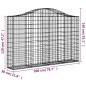 Cestos gabião arqueados 7pcs 200x30x120/140cm ferro galvanizado