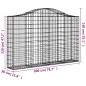 Cestos gabião arqueados 12pcs 200x30x120/140 ferro galvanizado