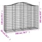 Cestos gabião arqueados 3pcs 200x50x140/160cm ferro galvanizado