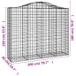 Cestos gabião arqueados 3pcs 200x50x160/180cm ferro galvanizado