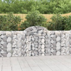 Cestos gabião arqueados 4pcs 200x30x100/120cm ferro galvanizado