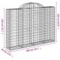 Cestos gabião arqueados 15 pcs 200x30x140/160 ferro galvanizado