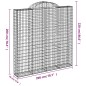 Cestos gabião arqueados 3pcs 200x30x200/220cm ferro galvanizado