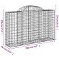 Cestos gabião arqueados 12pcs 200x50x120/140 ferro galvanizado