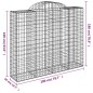 Cestos gabião arqueados 6pcs 200x50x160/180cm ferro galvanizado