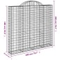 Cestos gabião arqueados 6pcs 200x50x180/200cm ferro galvanizado