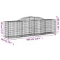 Cestos gabião arqueados 17pcs 300x50x80/100cm ferro galvanizado