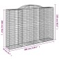 Cestos gabião arqueados 4pcs 300x50x200/220cm ferro galvanizado