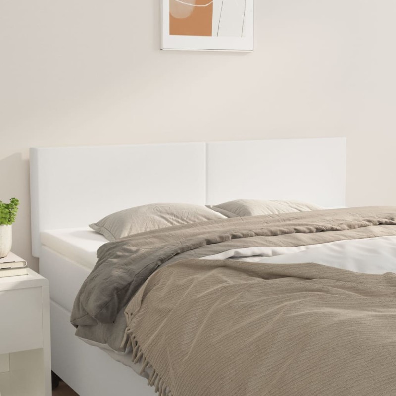 Cabeceira de cama 2 pcs couro artificial 72x5x78/88 cm branco-Cabeceiras e estribos de camas-Home Retail