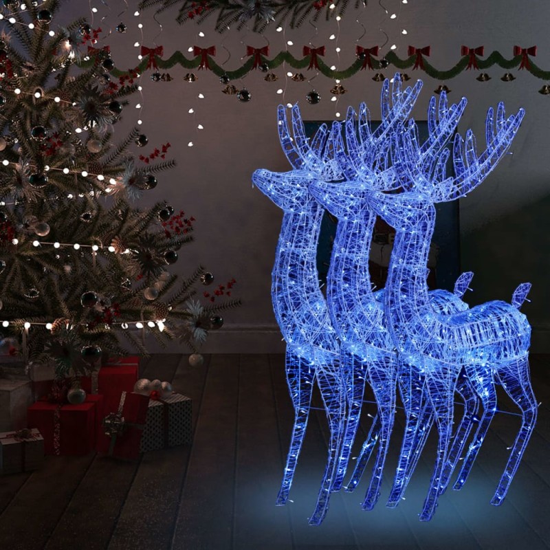 Renas de Natal XXL 3pcs 250 LEDs 180 cm acrílico azul-Luzes de Natal-Home Retail