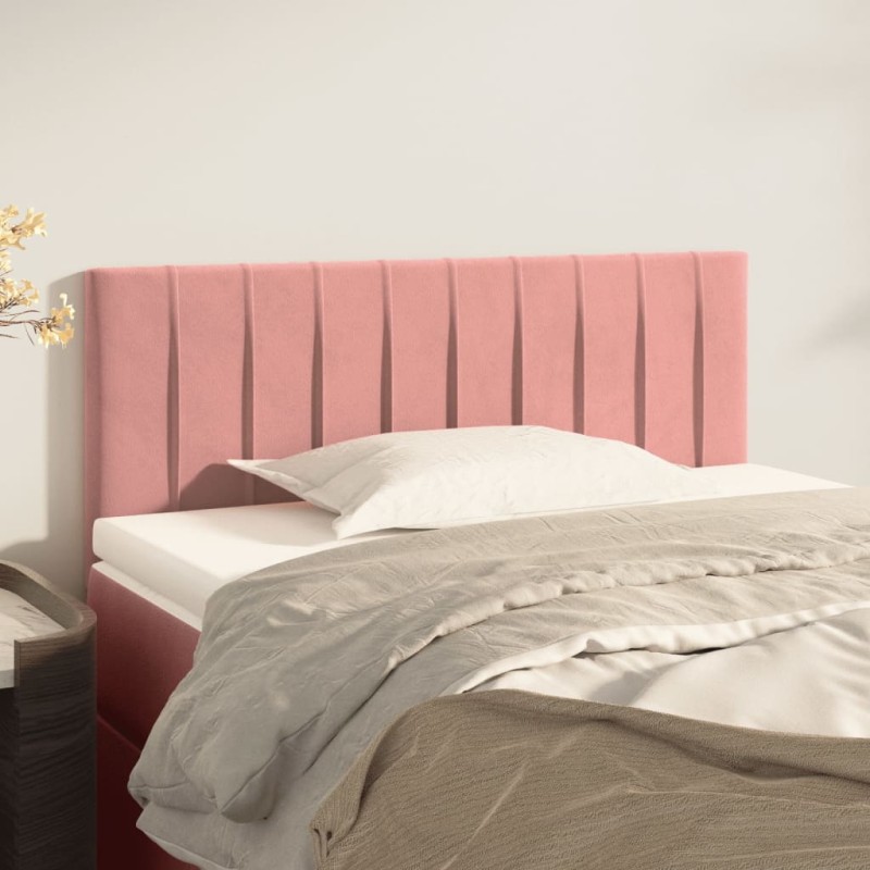 Cabeceira de cama veludo 100x5x78/88 cm rosa-Cabeceiras e estribos de camas-Home Retail