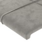 Cabeceira de cama 2 pcs veludo 100x5x78/88 cm cinzento-claro