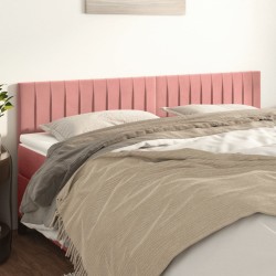 Cabeceira de cama 2 pcs veludo 100x5x78/88 cm rosa