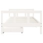 Estrutura cama infantil c/ gavetas 90x190cm pinho maciço branco