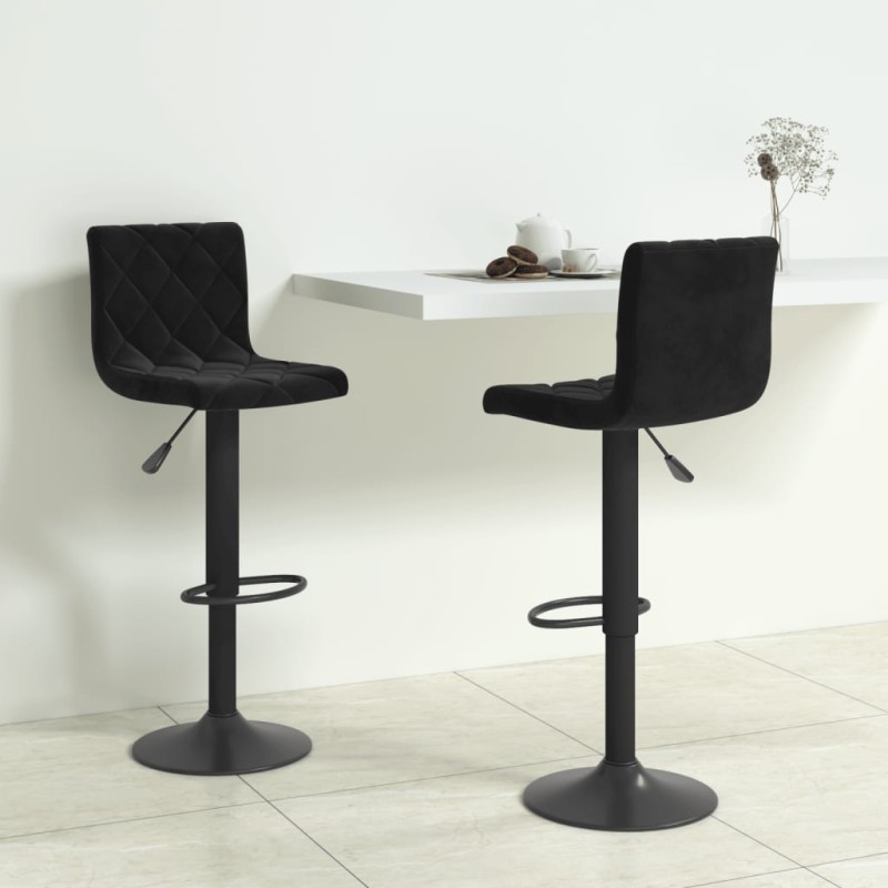 Bancos de bar 2 pcs veludo preto-Bancos de bar-Home Retail