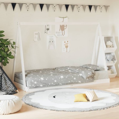 Estrutura de cama infantil 80x200 cm pinho maciço branco