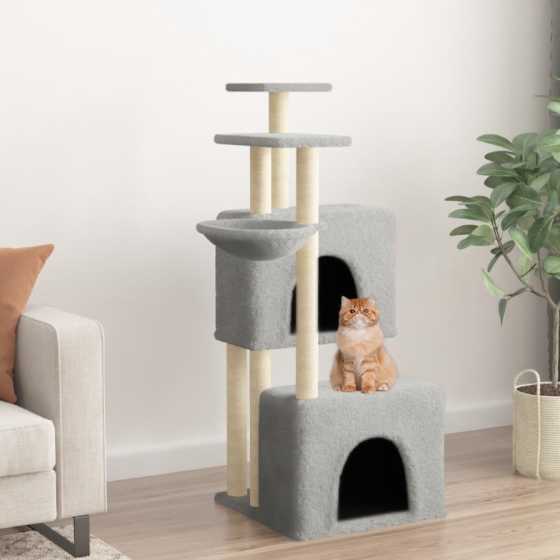 Árvore p/ gatos c/ postes arranhadores sisal 122 cm cinza-claro-Móveis para gatos-Home Retail