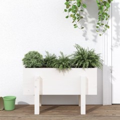 Vaso/floreira de jardim 62x30x38 cm pinho maciço branco