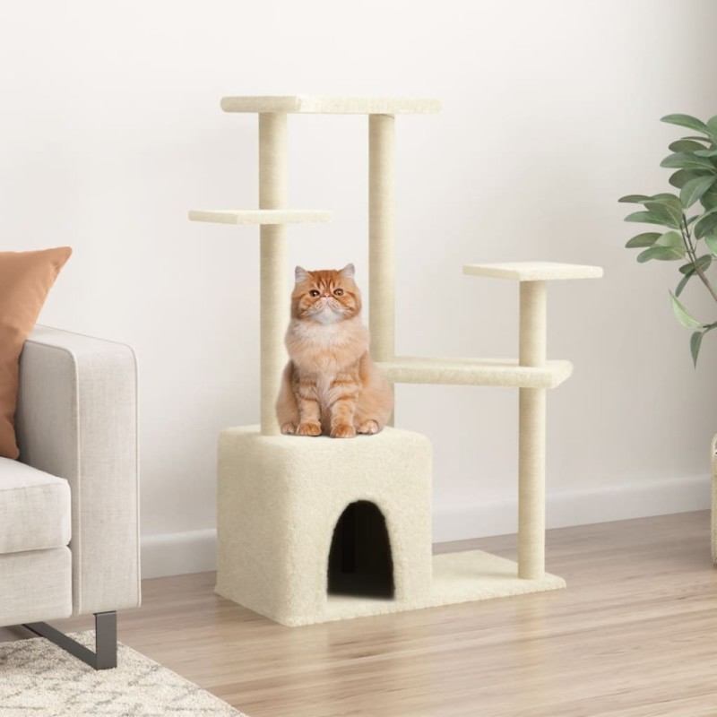 Árvore para gatos c/ postes arranhadores sisal 107,5 cm creme-Móveis para gatos-Home Retail