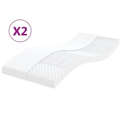 Colchões de espuma 2 pcs 80x200 cm 7 zonas dureza 20 ILD branco