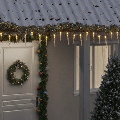 Luz de Natal pingente de gelo 100 luzes LED 10m acrílico branco