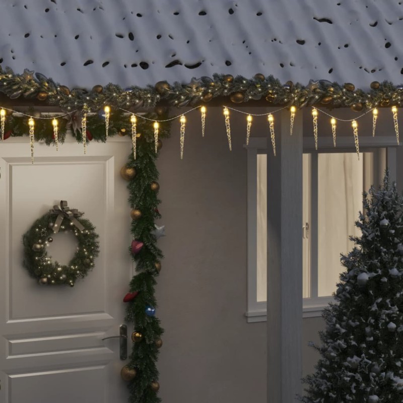 Luz de Natal pingente de gelo 100 luzes LED 10m acrílico branco-Luzes de Natal-Home Retail