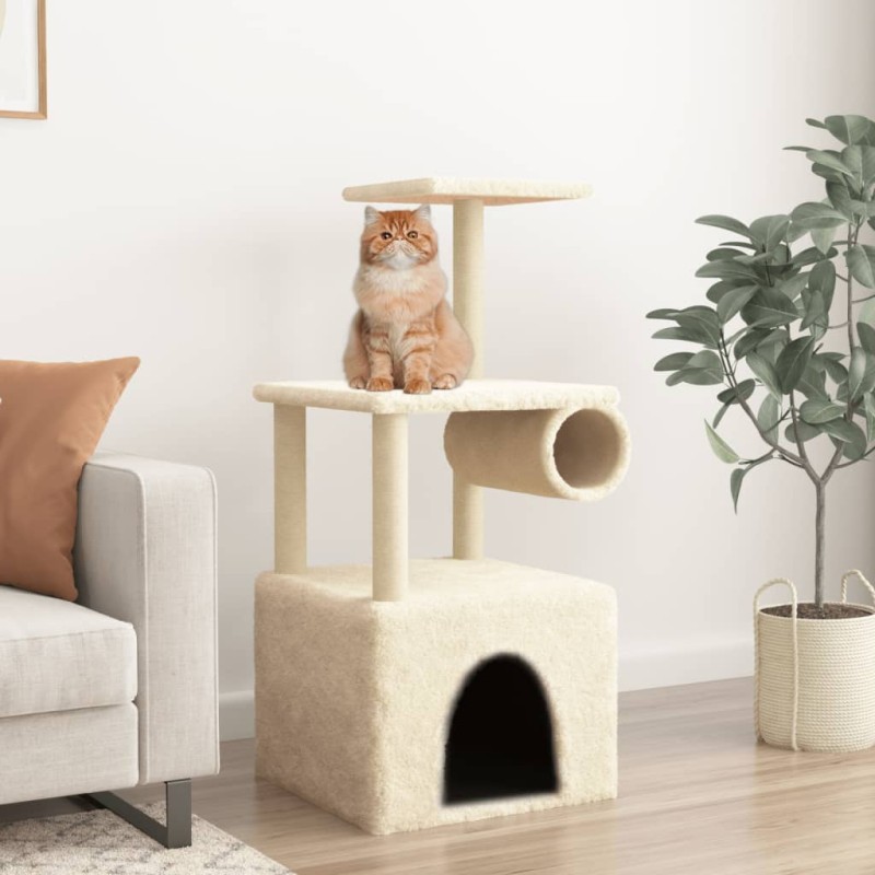 Árvore para gatos c/ postes arranhadores sisal 109,5 cm creme-Móveis para gatos-Home Retail