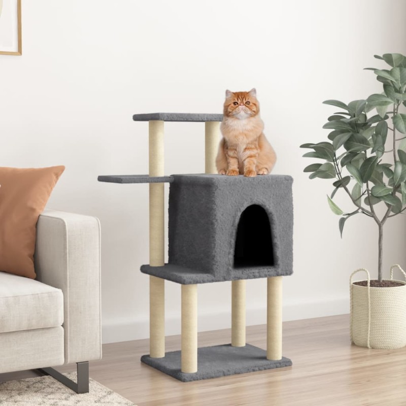 Árvore p/ gatos c/ postes arranhadores sisal 97 cm cinza-escuro-Móveis para gatos-Home Retail