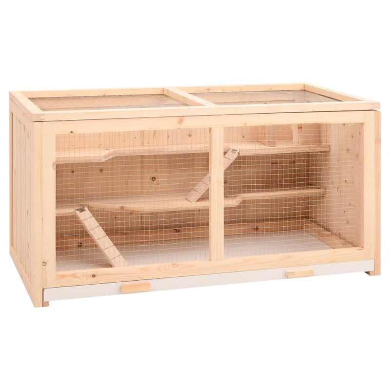 Gaiola para hamster 89,5x45x45 cm madeira de abeto maciça-Casotas e gaiolas para animais pequenos-Home Retail