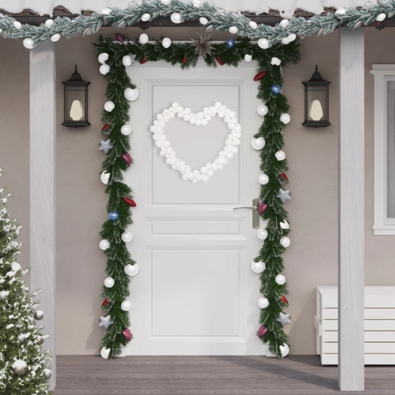 Grinalda de Natal com bolas 175 cm poliestireno branco-Enfeites do Feriados-Home Retail