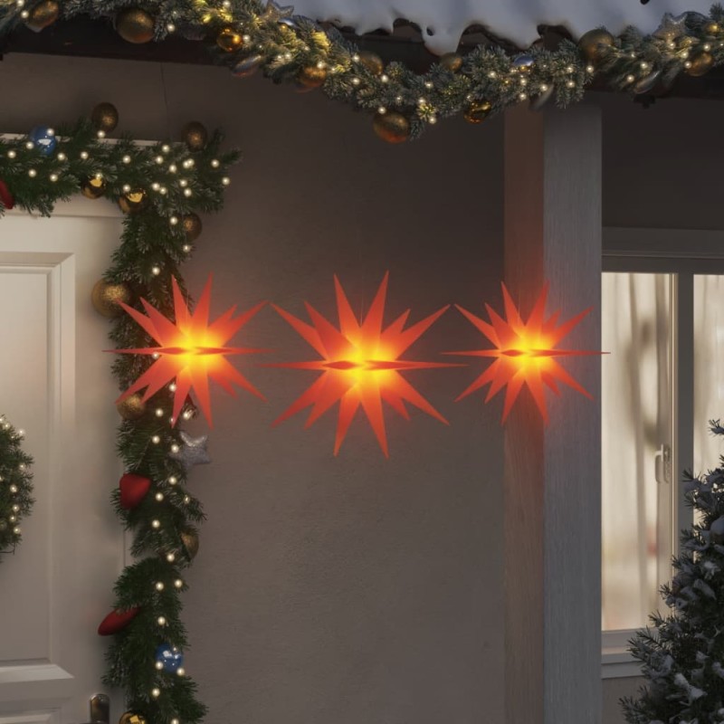 Luzes de Natal com LEDs 3 pcs dobrável vermelho-Luzes de Natal-Home Retail