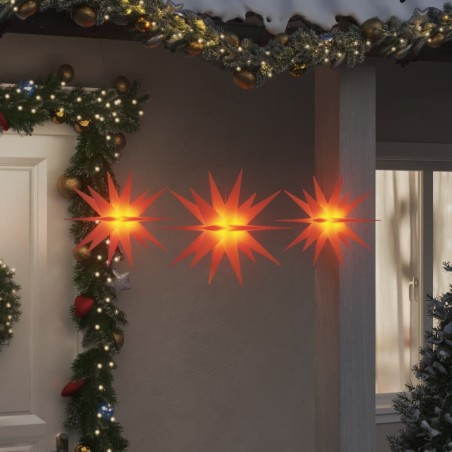 Luzes de Natal com LEDs 3 pcs dobrável vermelho