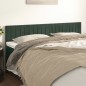 Cabeceira de cama 2 pcs veludo 90x5x78/88 cm verde-escuro