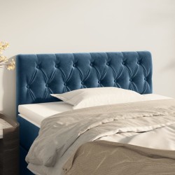 Cabeceira de cama veludo 100x7x78/88 cm azul-escuro