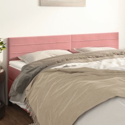 Cabeceira de cama 2 pcs veludo 90x5x78/88 cm rosa