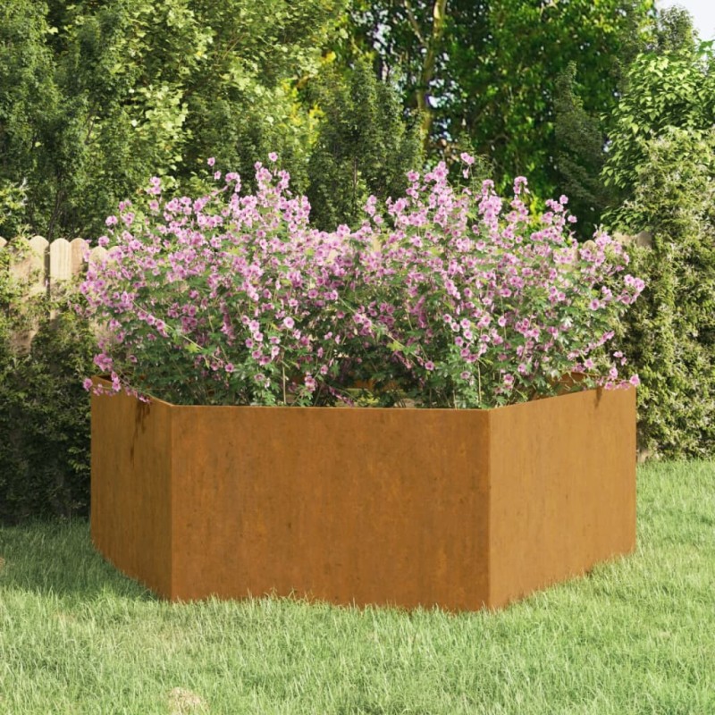 Vaso/floreira 138x120x45 cm aço corten cor enferrujado-Vasos e floreiras-Home Retail