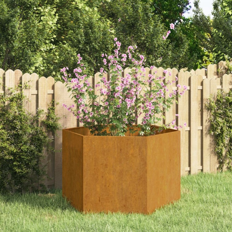 Vaso/floreira 60x60x45 cm aço corten cor enferrujado-Vasos e floreiras-Home Retail