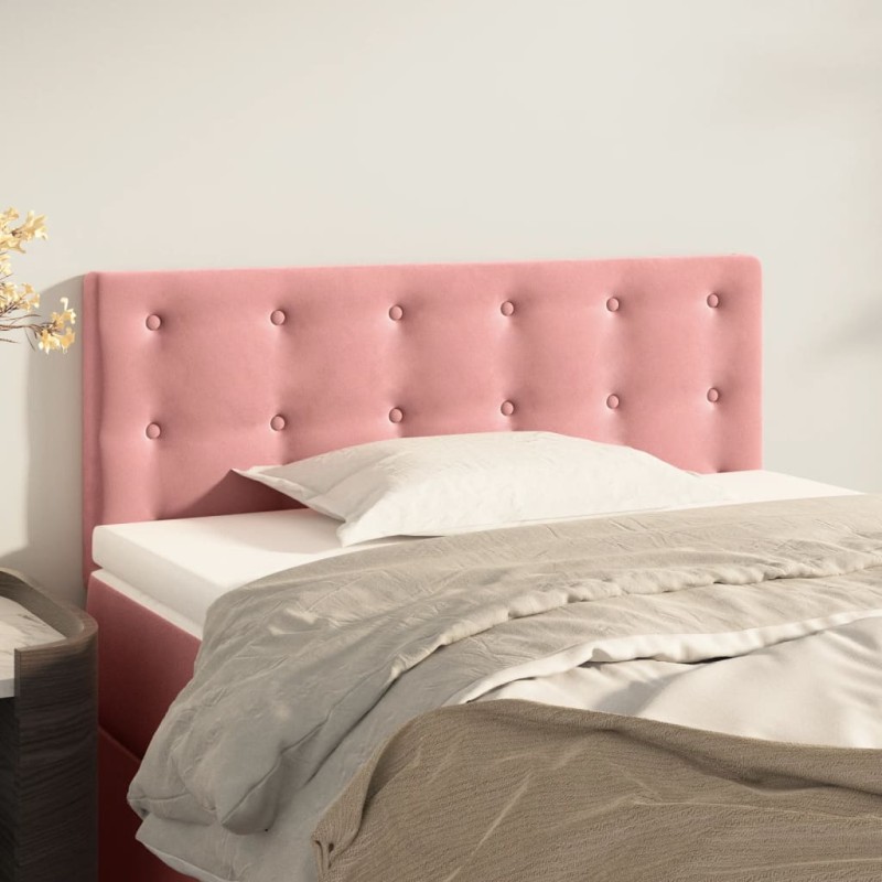 Cabeceira de cama veludo 90x5x78/88 cm rosa-Cabeceiras e estribos de camas-Home Retail