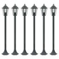 Candeeiros pé p/ jardim 6 pcs E27 110 cm alumínio verde escuro