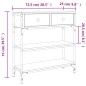 Mesa consola 72,5x25x75 cm derivados madeira carvalho castanho