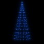 Iluminação árvore Natal em mastro 200 luzes LED 180 cm azul