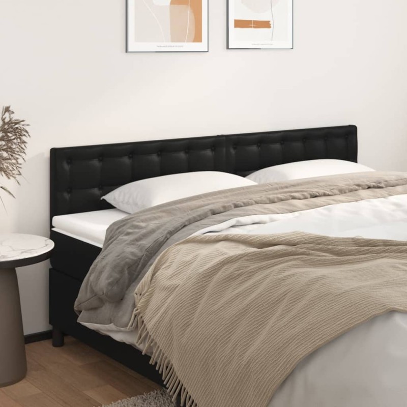 Cabeceira de cama 2 pcs couro artificial 100x5x78/88 cm preto-Cabeceiras e estribos de camas-Home Retail