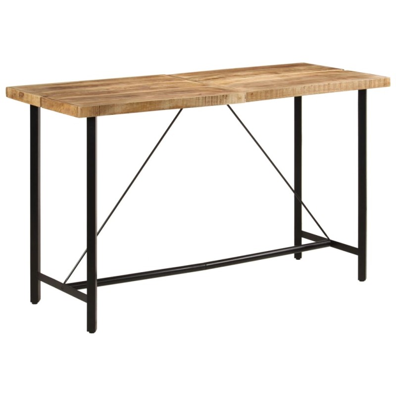 Mesa de bar 180x70x107 cm madeira de mangueira maciça e ferro-Mesas de cozinha e de sala de jantar-Home Retail