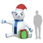 Urso de Natal insuflável com luzes LED 240 cm