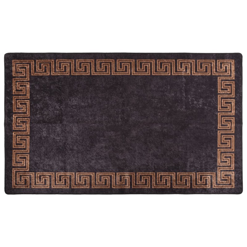 Tapete lavável antiderrapante 150x230 cm preto e dourado-Tapetes-Home Retail